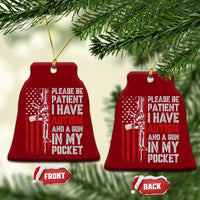 Funny Please Be Patient I Have Autism And A Gun In My Pocket Ceramic Ornament Autism Awareness Vintage American Flag