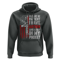 Funny Please Be Patient I Have Autism And A Gun In My Pocket Hoodie Autism Awareness Vintage American Flag