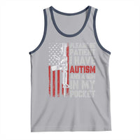 Funny Please Be Patient I Have Autism And A Gun In My Pocket Tank Top Autism Awareness Vintage American Flag