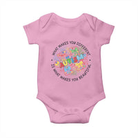 Funny Autism Awareness What Makes You Different Is What Makes You Beautiful Baby Onesie Coquette Puzzle