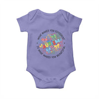 Funny Autism Awareness What Makes You Different Is What Makes You Beautiful Baby Onesie Coquette Puzzle