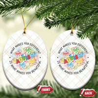 Funny Autism Awareness What Makes You Different Is What Makes You Beautiful Ceramic Ornament Coquette Puzzle
