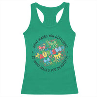 Funny Autism Awareness What Makes You Different Is What Makes You Beautiful Racerback Tank Top Coquette Puzzle