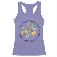Funny Autism Awareness What Makes You Different Is What Makes You Beautiful Racerback Tank Top Coquette Puzzle