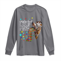 And She Loved A Little Boy Very Much Even More Than She Loved Herself Long Sleeve Shirt Autism Awareness Giraffes