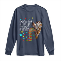 And She Loved A Little Boy Very Much Even More Than She Loved Herself Long Sleeve Shirt Autism Awareness Giraffes