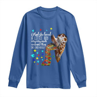 And She Loved A Little Boy Very Much Even More Than She Loved Herself Long Sleeve Shirt Autism Awareness Giraffes