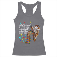And She Loved A Little Boy Very Much Even More Than She Loved Herself Racerback Tank Top Autism Awareness Giraffes
