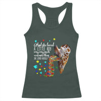 And She Loved A Little Boy Very Much Even More Than She Loved Herself Racerback Tank Top Autism Awareness Giraffes