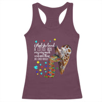 And She Loved A Little Boy Very Much Even More Than She Loved Herself Racerback Tank Top Autism Awareness Giraffes