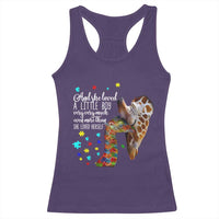 And She Loved A Little Boy Very Much Even More Than She Loved Herself Racerback Tank Top Autism Awareness Giraffes