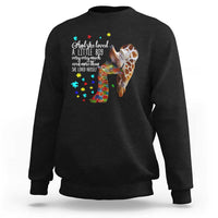 And She Loved A Little Boy Very Much Even More Than She Loved Herself Sweatshirt Autism Awareness Giraffes