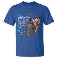 And She Loved A Little Boy Very Much Even More Than She Loved Herself T Shirt Autism Awareness Giraffes