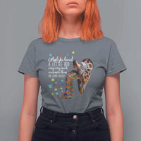 And She Loved A Little Boy Very Much Even More Than She Loved Herself T Shirt For Women Autism Awareness Giraffes