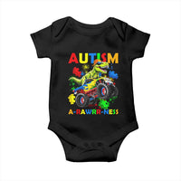Funny Autism Awareness Dinosaur Baby Onesie Autism Arawrrness Monster Truck Puzzle Pieces