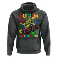 Funny Autism Awareness Dinosaur Hoodie Autism Arawrrness Monster Truck Puzzle Pieces