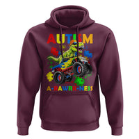 Funny Autism Awareness Dinosaur Hoodie Autism Arawrrness Monster Truck Puzzle Pieces