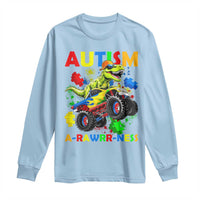 Funny Autism Awareness Dinosaur Long Sleeve Shirt Autism Arawrrness Monster Truck Puzzle Pieces