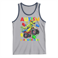 Funny Autism Awareness Dinosaur Tank Top Autism Arawrrness Monster Truck Puzzle Pieces