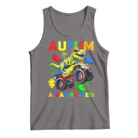 Funny Autism Awareness Dinosaur Tank Top Autism Arawrrness Monster Truck Puzzle Pieces
