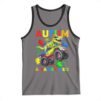 Funny Autism Awareness Dinosaur Tank Top Autism Arawrrness Monster Truck Puzzle Pieces