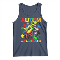 Funny Autism Awareness Dinosaur Tank Top Autism Arawrrness Monster Truck Puzzle Pieces