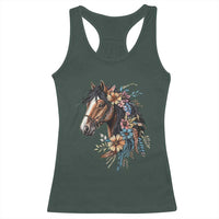 Floral Wild Horse Country Horse Riding Racerback Tank Top
