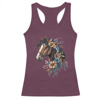 Floral Wild Horse Country Horse Riding Racerback Tank Top