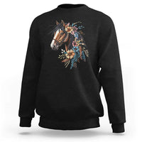 Floral Wild Horse Country Horse Riding Sweatshirt