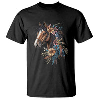 Floral Wild Horse Country Horse Riding T Shirt