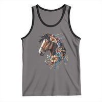 Floral Wild Horse Country Horse Riding Tank Top