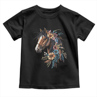 Floral Wild Horse Country Horse Riding Toddler T Shirt