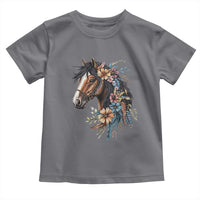 Floral Wild Horse Country Horse Riding Toddler T Shirt
