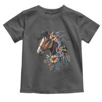 Floral Wild Horse Country Horse Riding Toddler T Shirt