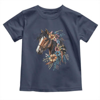 Floral Wild Horse Country Horse Riding Toddler T Shirt