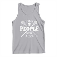 Funny Lacrosse Lax Tank Top I Beat People With A Stick Skull