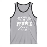 Funny Lacrosse Lax Tank Top I Beat People With A Stick Skull