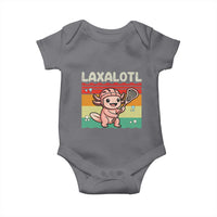 Funny Axolotl Lacrosse LAX Laxalotl Baby Onesie Lacrosse Player Retro Vintage