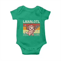 Funny Axolotl Lacrosse LAX Laxalotl Baby Onesie Lacrosse Player Retro Vintage