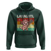 Funny Axolotl Lacrosse LAX Laxalotl Hoodie Lacrosse Player Retro Vintage