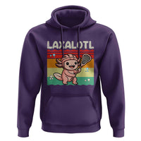 Funny Axolotl Lacrosse LAX Laxalotl Hoodie Lacrosse Player Retro Vintage