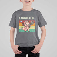 Funny Axolotl Lacrosse LAX Laxalotl T Shirt For Kid Lacrosse Player Retro Vintage