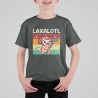 Funny Axolotl Lacrosse LAX Laxalotl T Shirt For Kid Lacrosse Player Retro Vintage