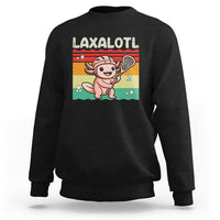 Funny Axolotl Lacrosse LAX Laxalotl Sweatshirt Lacrosse Player Retro Vintage