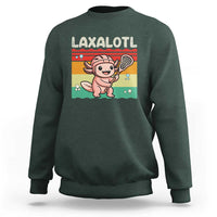 Funny Axolotl Lacrosse LAX Laxalotl Sweatshirt Lacrosse Player Retro Vintage