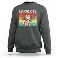 Funny Axolotl Lacrosse LAX Laxalotl Sweatshirt Lacrosse Player Retro Vintage