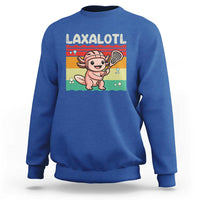 Funny Axolotl Lacrosse LAX Laxalotl Sweatshirt Lacrosse Player Retro Vintage
