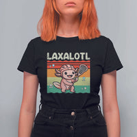 Funny Axolotl Lacrosse LAX Laxalotl T Shirt For Women Lacrosse Player Retro Vintage