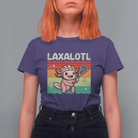 Funny Axolotl Lacrosse LAX Laxalotl T Shirt For Women Lacrosse Player Retro Vintage