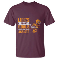 Funny Lacrosse Lax Player T Shirt Life's About Goals And Assists